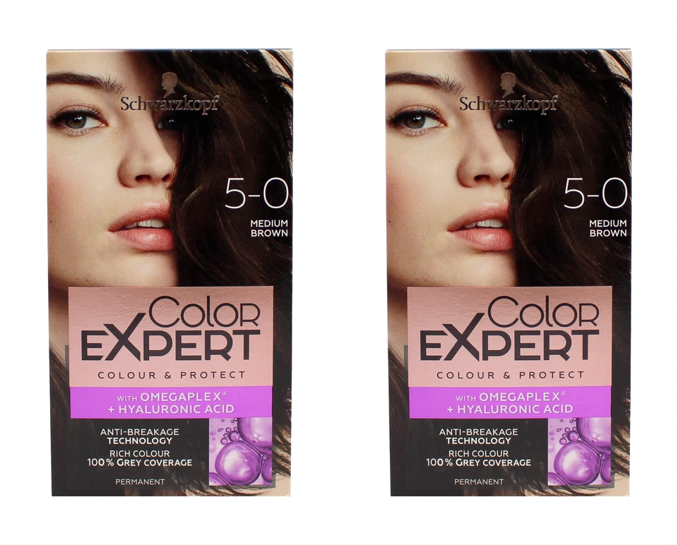 2x Schwarzkopf Color Expert Permanente Coloration Mittelbraun 5-0 , EA205364