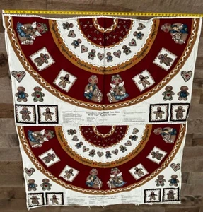Vintage Dianna Marcum Grandma’s Gingerbread Tree Skirt(full) Cotton Fabric Panel - Picture 1 of 8