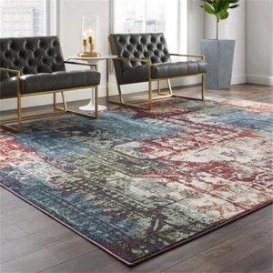 Modway Tribute 94.5x122" Elowen Vintage Mosaic Area Rug in Multi-Color - Picture 1 of 8