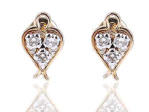 0,31 Cts Rund Brilliant Cut Natürliche Diamanten Ohrstecker In 585 Fein 14K Gold - Bild 1 von 3