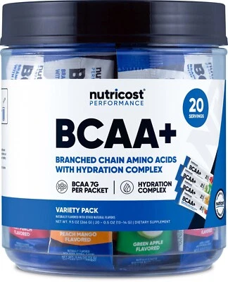 Nutricost BCAA+ Hydration Variety Pack (20 Stickpacks) - Gluten-Free - Image 1 of 4