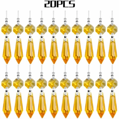 Multi 20PACK Lámpara Colgante Cristal Transparente Prismas Hielo Parte Lámpara Colgante Foto 1 de 4