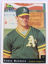 1991 Southern Oregon A's-Classic BEST Minor Lg Baseball Card-Damon Mashore