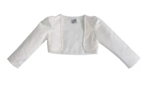 Langarm Satin Bolero weiß rosa elfenbeinlila lila lila blau 2-3 bis 9-10 Jahre - Bild 1 von 19