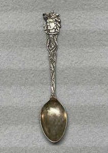 Antique BAKER MANCHESTER Sterling Silver Spoon NATIVE AMERICAN INDIAN HEAD 7.3gr - Picture 1 of 9