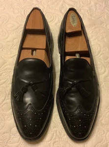Allen Edmonds Manchester Men Size 14 Black Leather Wingtip Tassel Loafer Shoes - Picture 1 of 7