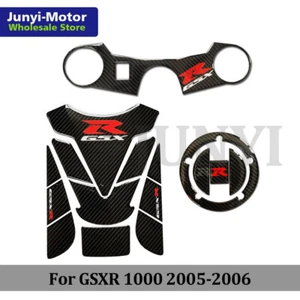 3D Carbon Fiber Tank Pad Kit Sticker Decal For Suzuki GSXR GSX-R 1000 2005-2006 - Picture 1 of 12