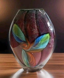 Jarrón de vidrio XL jarrón florero jarrón de mesa arte en vidrio Murano arte decoración flores jarrón artístico - Imagen 1 de 5