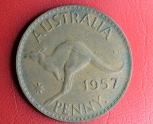 1957 PENNY COIN PREDECIMAL CIRCULATED #PRA39 - Picture 1 of 6