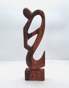 Afrikanische Holzskulptur Made in Ghana Horngebläse Wohlstand 12 Zoll - Bild 1 von 5