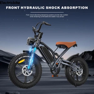 48V14A Electric Mountain Bike with 20"Fat Tires Up to 50km Durable E-Bike Adults - Picture 1 of 24