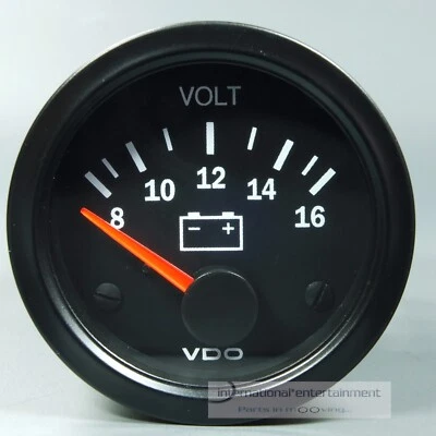 VDO VOLTMETER  ZUSATZ INSTRUMENT  12V  52mm m. BELEUCHTUNG COCKPIT VISION - Bild 1 von 4