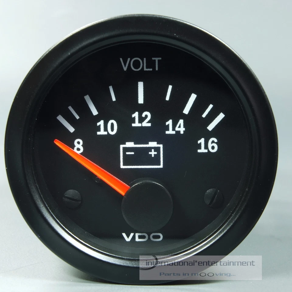 VDO VOLTMETER  ZUSATZ INSTRUMENT  12V  52mm m. BELEUCHTUNG COCKPIT VISION - Bild 1 von 3