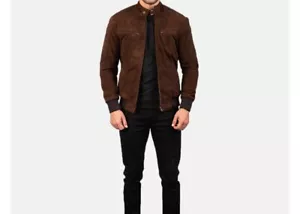 EUC Sven Mocha Suede Bomber Jacket Men’s Size Medium - Picture 1 of 11