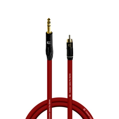 1/4" TRS Male to RCA Unbalanced Cable-  Custom Length, Color Mono Connector Cord - Image 1 of 4