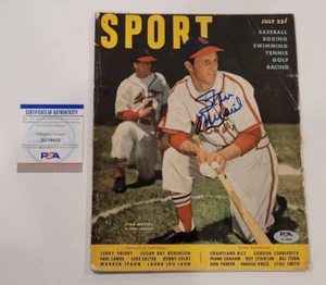 Rare 1950 STAN MUSIAL Signed SPORT Magazine-HOF-ST. LOUIS CARDINALS-PSA - Picture 1 of 12