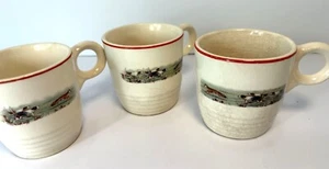 Vintage Tom & Jerry Fox Hunt Tassen 3er Set mit rotem Rand etwas knisternd E30 - Bild 1 von 10