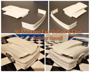 Resin Ext. Outlaw Hood & Chin Spoiler for '90 Mustang Revell 1/25 - Picture 1 of 7