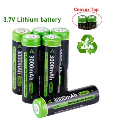3.7V Rechargeable Button top Batteries (3000mAh) & Smart Charger lot - Image 1 of 3