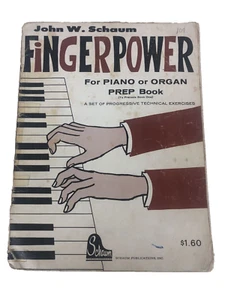 Libro de preparación vintage de música de órgano para piano Fingerpower John Schaum 1970 ejercicio para dedos - Imagen 1 de 11