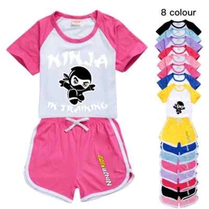 Clothing Set NINJA KIDZ Kids Sports T Shirt +Pants 2-piece Set Outfits Pyjamas - Picture 1 of 51