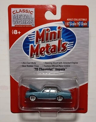 CMW Mini Metals #30185A 1978 Chevrolet Impala 4Dr Metallic Blue/Black Vinyl Roof - Image 1 of 4