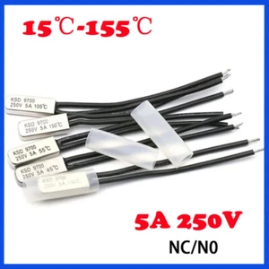 5A 250V Temperature Switch 15℃-155℃ NC/NO Thermostat Thermal Protectors - Picture 1 of 9