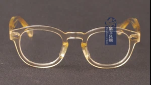 Vintage SOILD Italy Acetat Johnny Depp Brille Gelb Brille Herren Klare Gläser - Bild 1 von 4