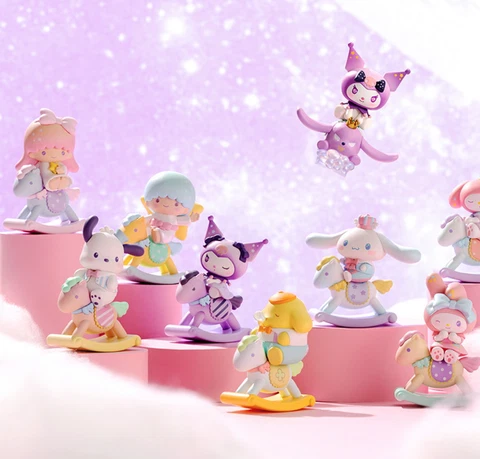 💡MinisoxSanrio Childlike Heart Rocking Horse One Blind Box w/ One Random Figure Cover
