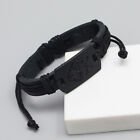 Neutral Leather Vintage Braided Rope Black Wolf Head Bracelet Fashion Jewe'AU