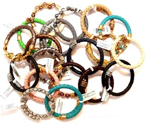 17 ALL BRAND NEW ALEX & ANI BRAIDED LEATHER EXPANDABLE CHARM WRAP BRACELETS. NWT - Picture 1 of 7