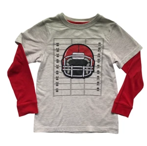 Kids Boy J. Khaki Sweatshirt Color Heather Gray, Red Sleeves Size 6 - Picture 1 of 12