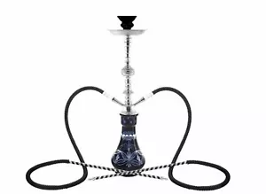 2- Hose Smoking style Shisha Black Laser pipe Hookah set wholesale Nargila bl - Picture 1 of 7