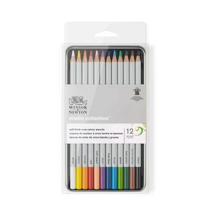 MATITE COLORATE WINSOR & NEWTON SET 12 MATITE PASTELLI COLORATI DISEGNO PENCILS - Foto 1 di 4