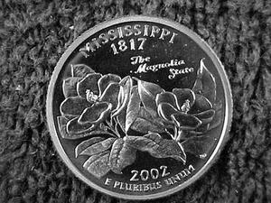 Mississippi 2002 State Quarter desde el juego de prueba - Imagen 1 de 2