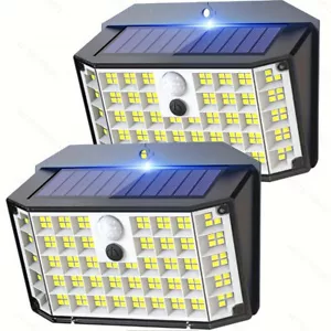 2pcs Solar Power Light Sensor Panel Lamp White Outdoor Wall Garden Waterproof - Picture 1 of 11