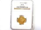 1891-CC Liberty Head $5 Gold Half Eagle - NGC AU 58 - #10518