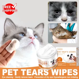 Pet Wipes – Eye Cleaning Pads for Dogs & Cats, Tear Stain & Grime Removal - Picture 1 of 8