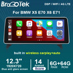 12,3" Autoradio Mit GPS Navi Wireless CarPlay Für BMW X5 E70 X6 E71 - Bild 1 von 21