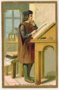 Chrombild-Alde Manuce-Die alte-Literatur-Akademie Aldine - Bild 1 von 2