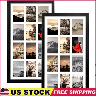 Black 12 Opening Collage Picture Frames Set of 2 Multiple 4x6 Photo Displays New - Image 1 of 4