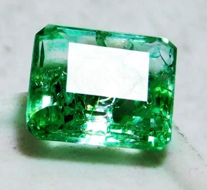 Smeraldo colombiano verde taglio smeraldo certificato 5,95 cts pietra preziosa sfusa R227 - Foto 1 di 4