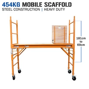 Mobile Steel Scaffold - 454kg - Plywood Platform with Hatch - Work Portable High - Picture 1 of 14