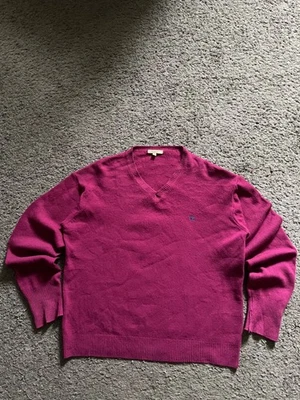 Burberry London мужской размер средний 100% ягненка шерсти v-образным вырезом свитер пурпурный цвет - Изображение 1 из 4