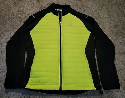 Asics Mens Full-Zip Quilted Running Jacket  Reflective Details Lightweight Med - Image 1 of 4