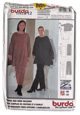 Burda Plus Sewing Pattern Pants Straight Skirt Tunic Sweater Sizes 10 - 32 UNCUT - Image 1 of 2