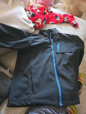 Snozu Performance 夹克男式 XL 黑色全拉链软壳口袋。 — 第 1/4 张图片