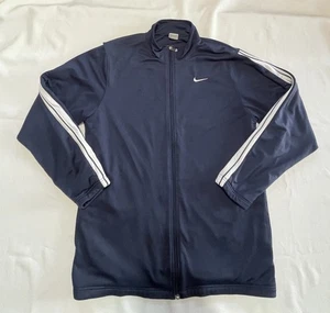 Chaqueta Nike Para Hombre Grande Azul Marino Cremallera Completa Camiseta a Rayas Swoosh Atlética 00s - Imagen 1 de 13