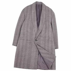 Vintage Gianni Versace Coat Shawl Collar Single Stripe Wool Used MOLO-0 - Picture 1 of 8