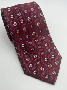 Cravatta uomo Ermenegildo Zegna lusso seta floreale Made in Italy ROSSO BLU - Foto 1 di 8
